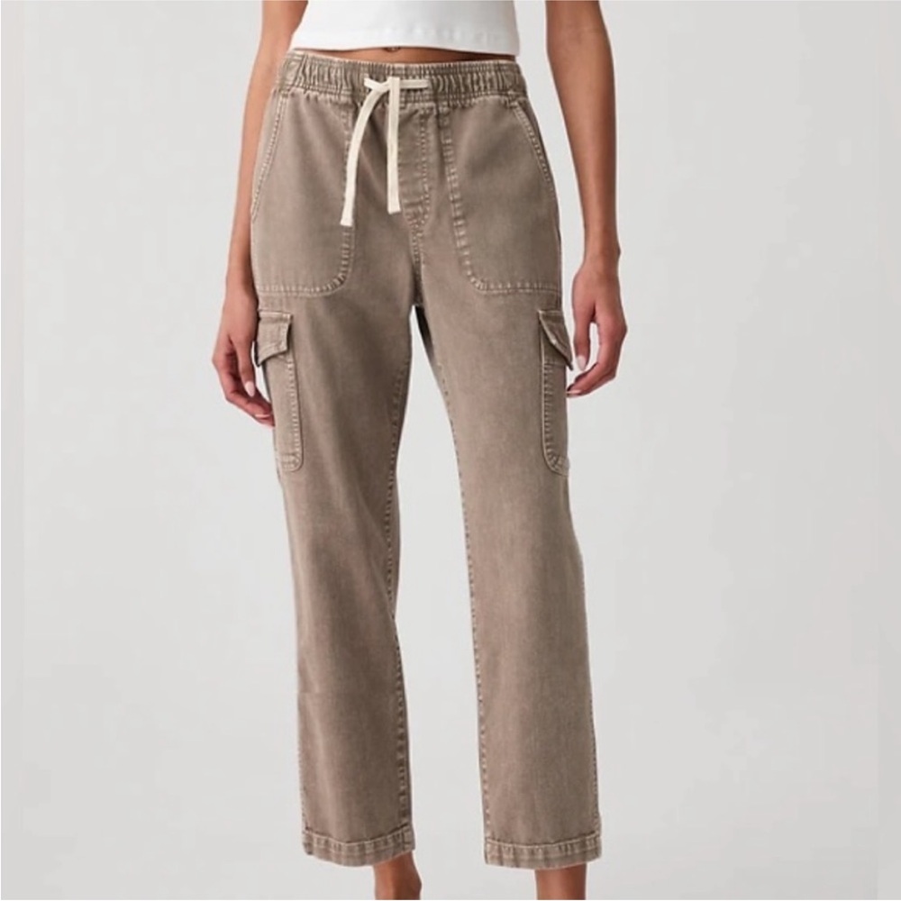 Gap Womens Denim Easy Jean Cargo Tan Acid Wash Medium NWT